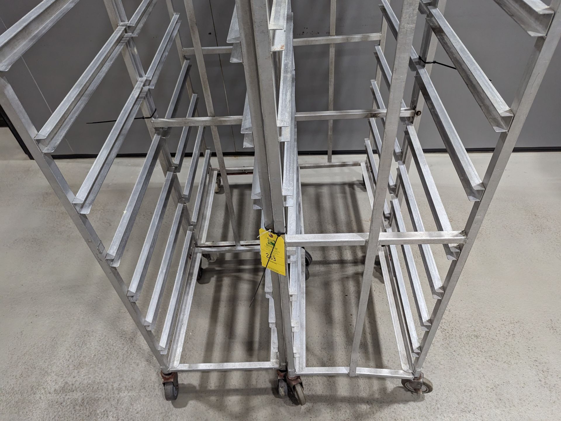 Lot of 4 Single Wide Aluminum Bakery Racks, Dimensions LxWxH: 57x37.5x69 Measurements are for lot - Image 7 of 7