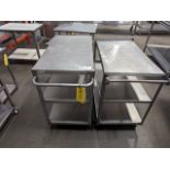 Lot of 2 SS Rolling Carts, Dimensions LxWxH: Each 36x20x35