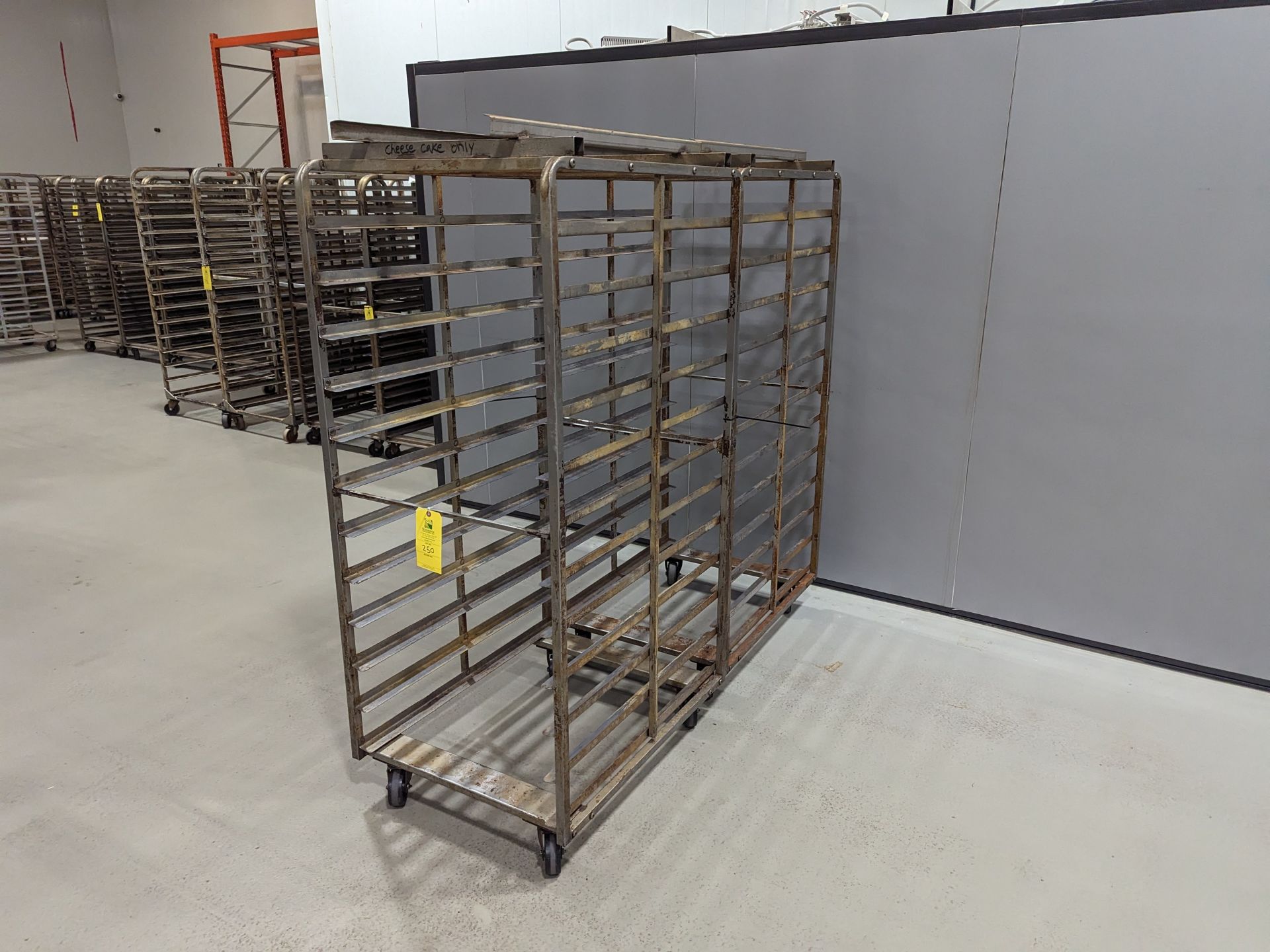 Lot of 2 Double Wide Stainless Steel Bakery Racks, Dimensions LxWxH: 72x28x69 Measurements are for - Image 2 of 6