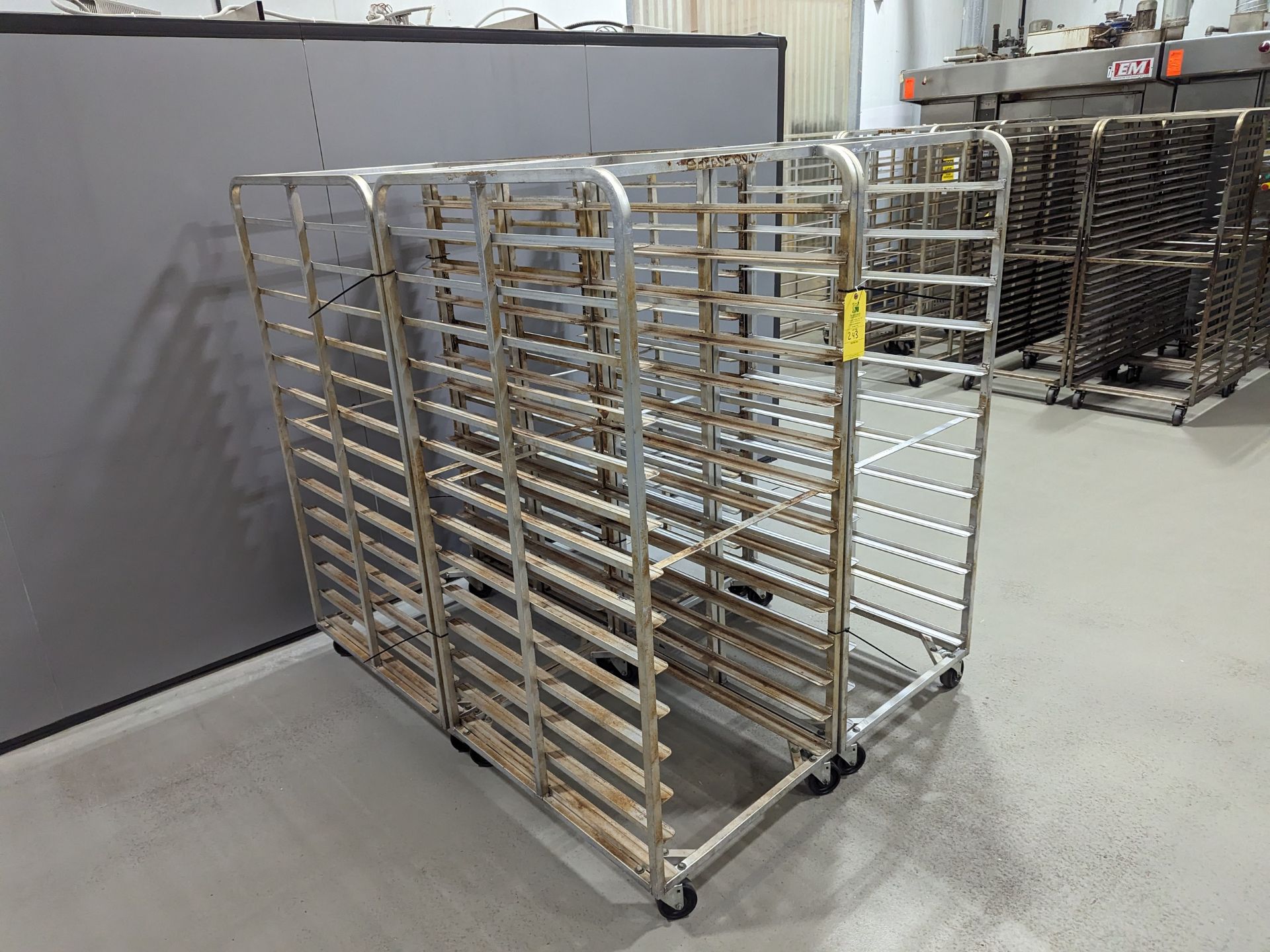Lot of 4 Double Wide Aluminum Bakery Racks, Dimensions LxWxH: 72x57x69 Measurements are for lot of - Image 3 of 6