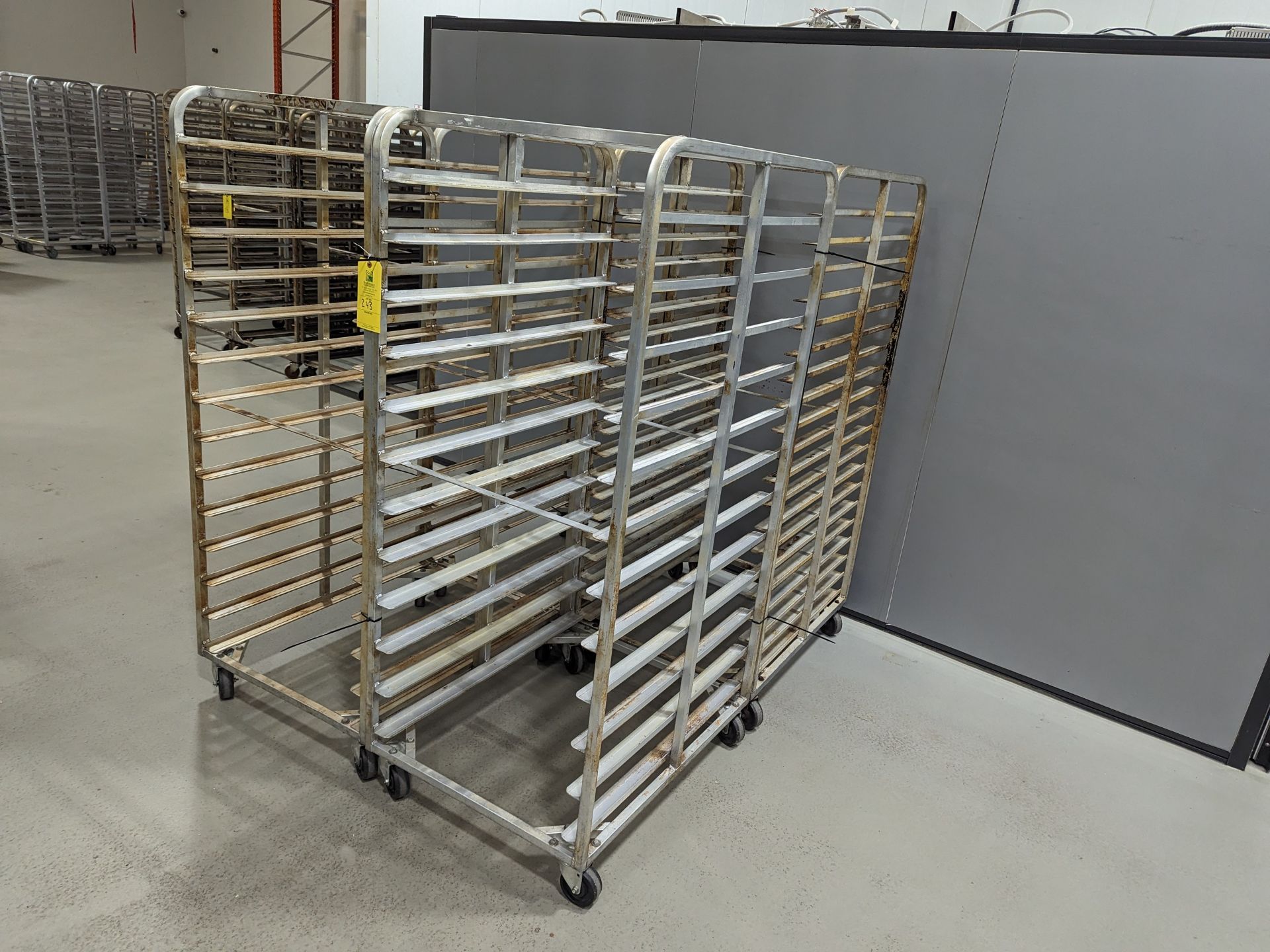 Lot of 4 Double Wide Aluminum Bakery Racks, Dimensions LxWxH: 72x57x69 Measurements are for lot of - Image 2 of 6
