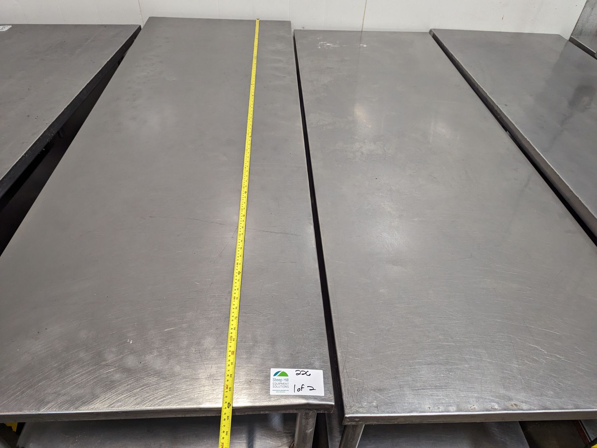 Lot of 2 7ft Long SS Tables, Dimensions LxWxH: 84x30x36 each - Image 3 of 6