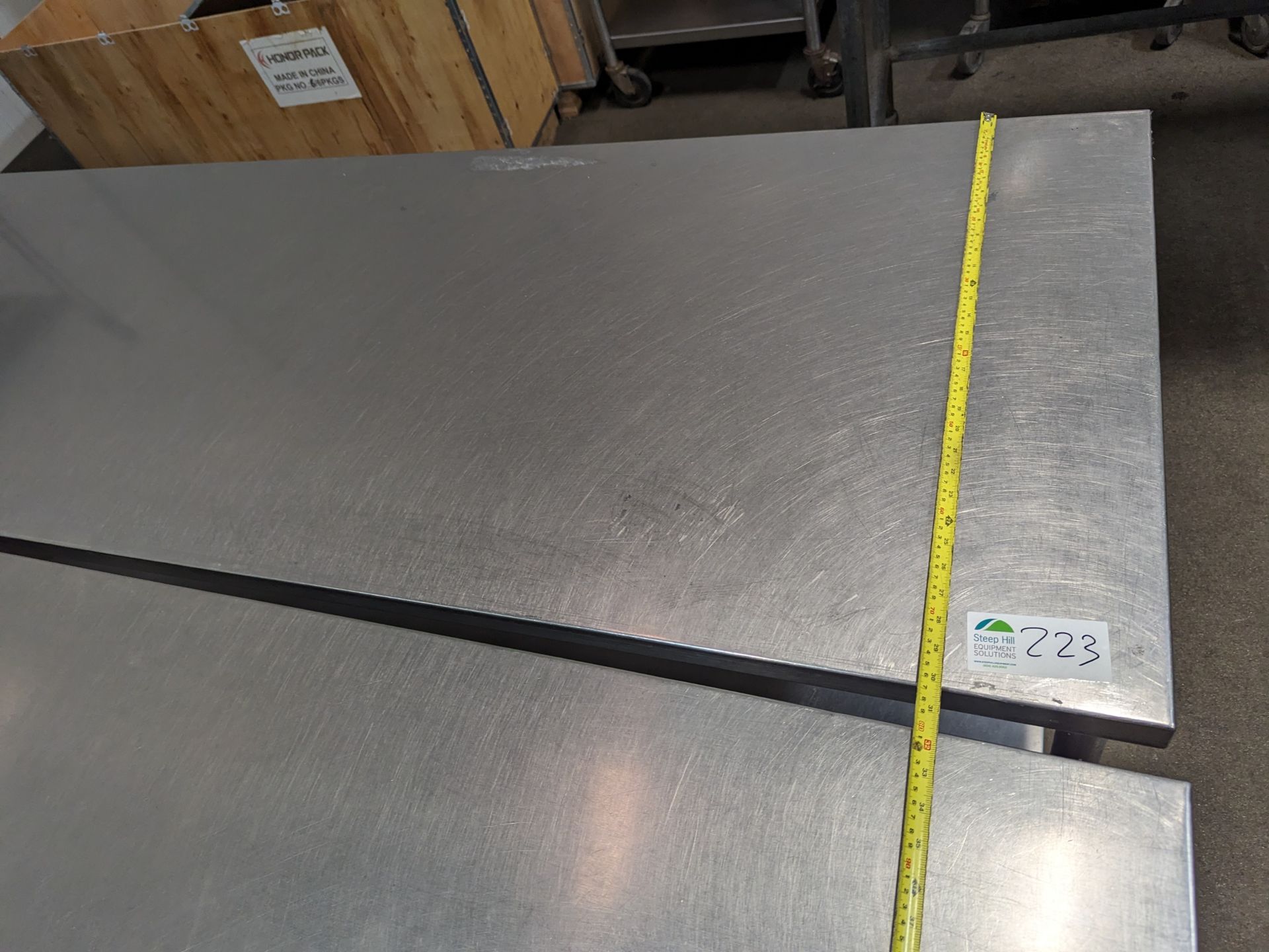 Lot of 2 7ft Long SS Tables, Dimensions LxWxH: 84x30x36 each - Image 3 of 5