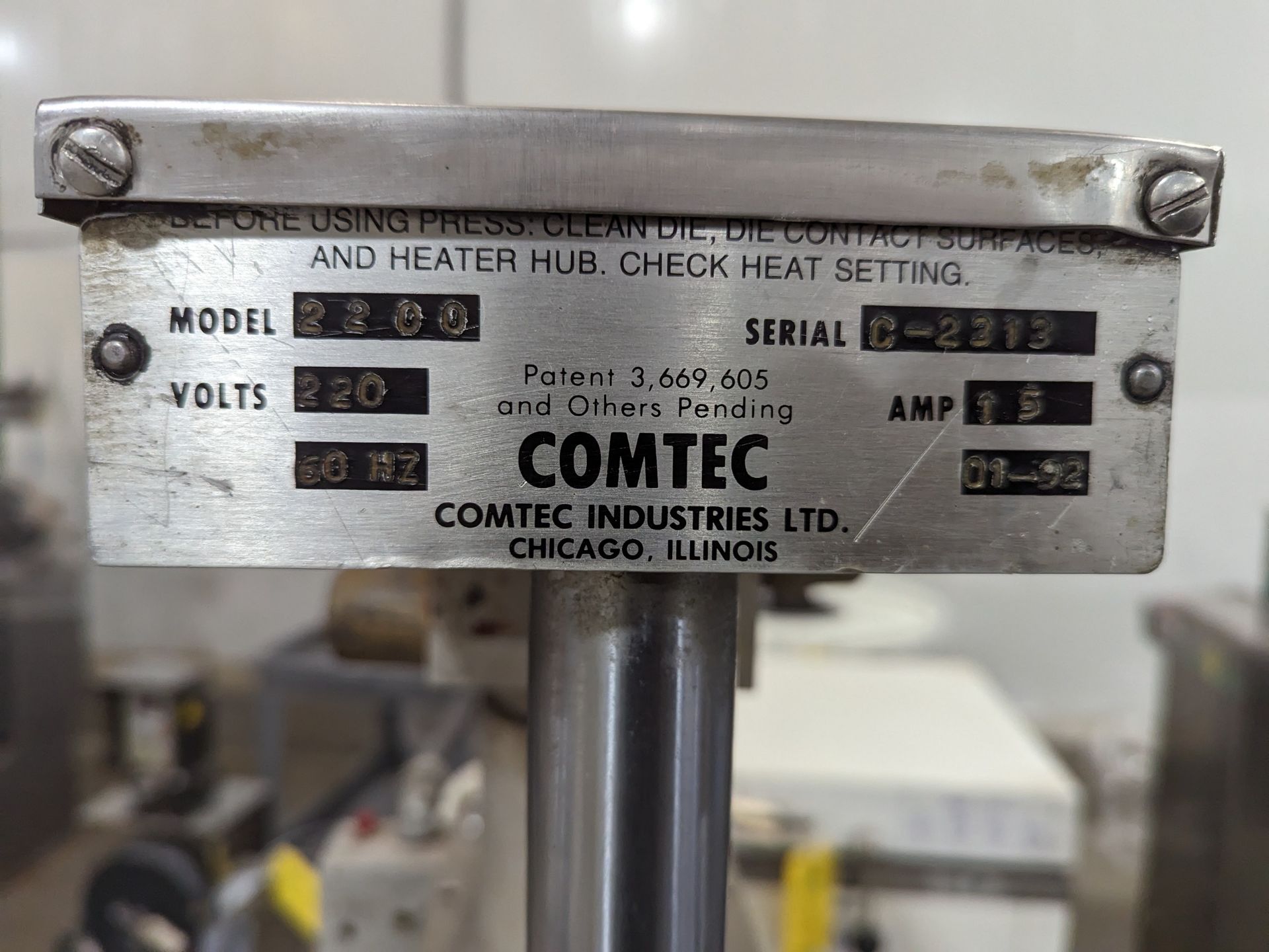 Comtec 2200 Pie Press on table with parts, Dimensions LxWxH: 36x27x37 - Image 4 of 10