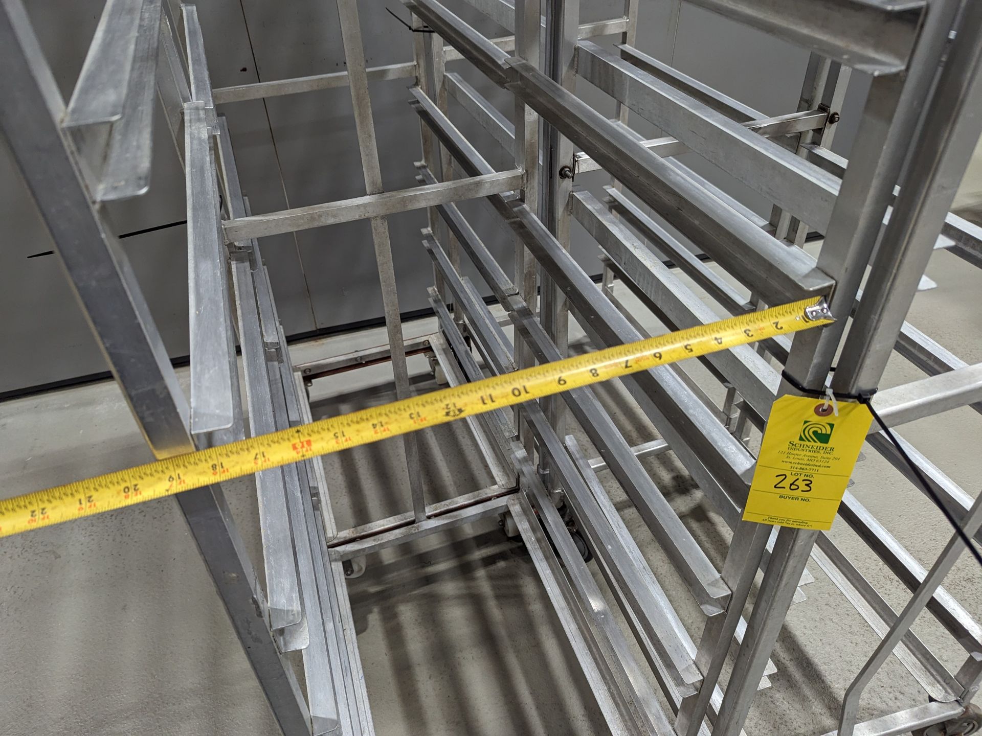 Lot of 4 Single Wide Aluminum Bakery Racks, Dimensions LxWxH: 57x37.5x69 Measurements are for lot - Image 5 of 7