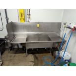 SS 2 Compartment Sink with Side Tables 96x28x64 Basins are 48x24x12