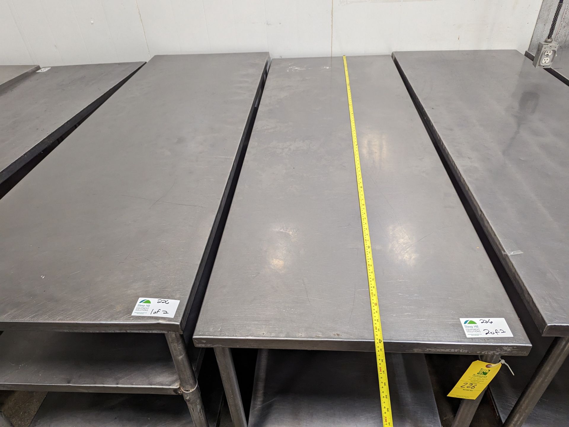Lot of 2 7ft Long SS Tables, Dimensions LxWxH: 84x30x36 each - Image 2 of 6