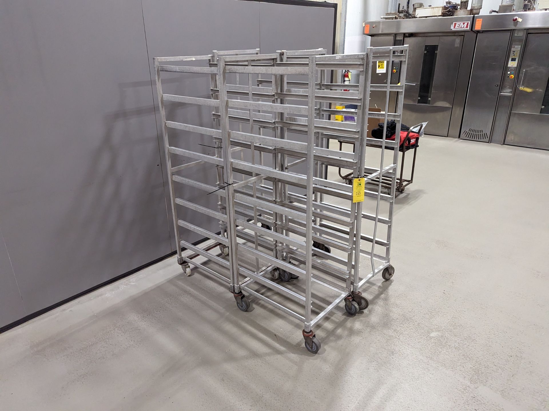 Lot of 4 Single Wide Aluminum Bakery Racks, Dimensions LxWxH: 57x37.5x69 Measurements are for lot - Image 3 of 7