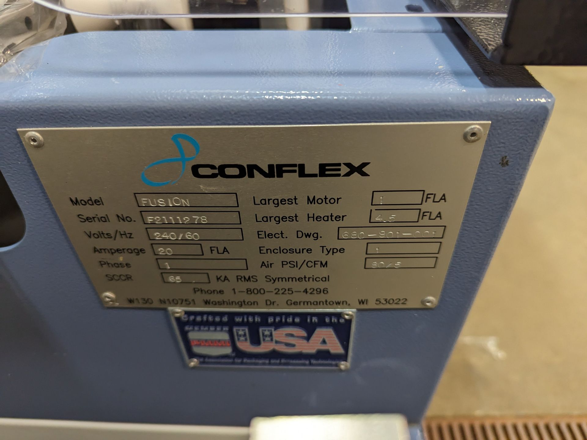 Conflex Fusion Bundler/Sealer and Vortex 48 Shrink Tunnel, Dimensions LxWxH: 166x72x60 - Image 12 of 13