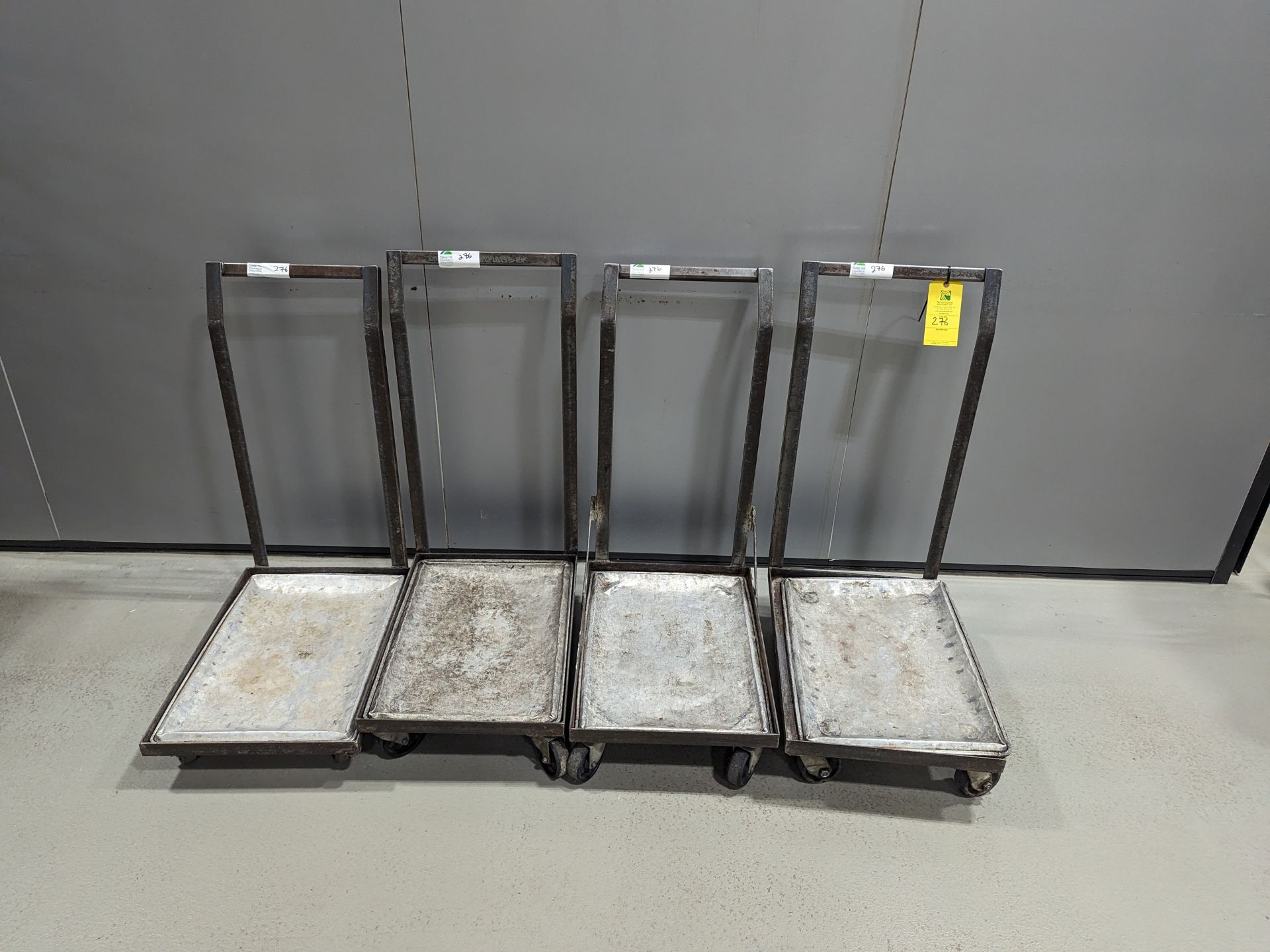 Lot of 4 Pan Carts, Dimensions LxWxH: 30x28x48 Each is 30x19x42