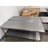 Lot of 2 7ft Long SS Tables, Dimensions LxWxH: 84x30x36 each