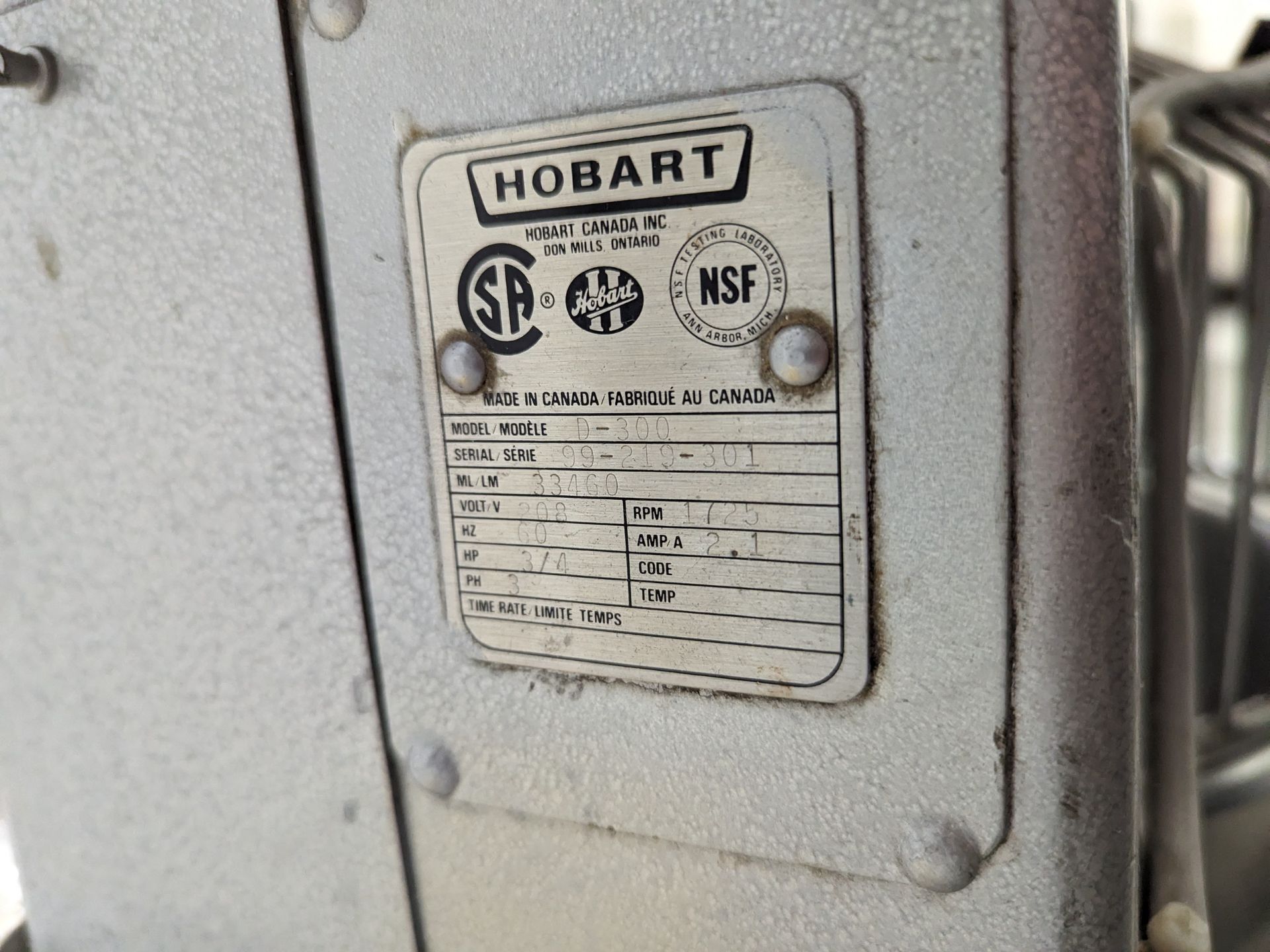 Hobart D300 Planetary Mixer, Dimensions LxWxH: 21x21x46 - Image 5 of 5