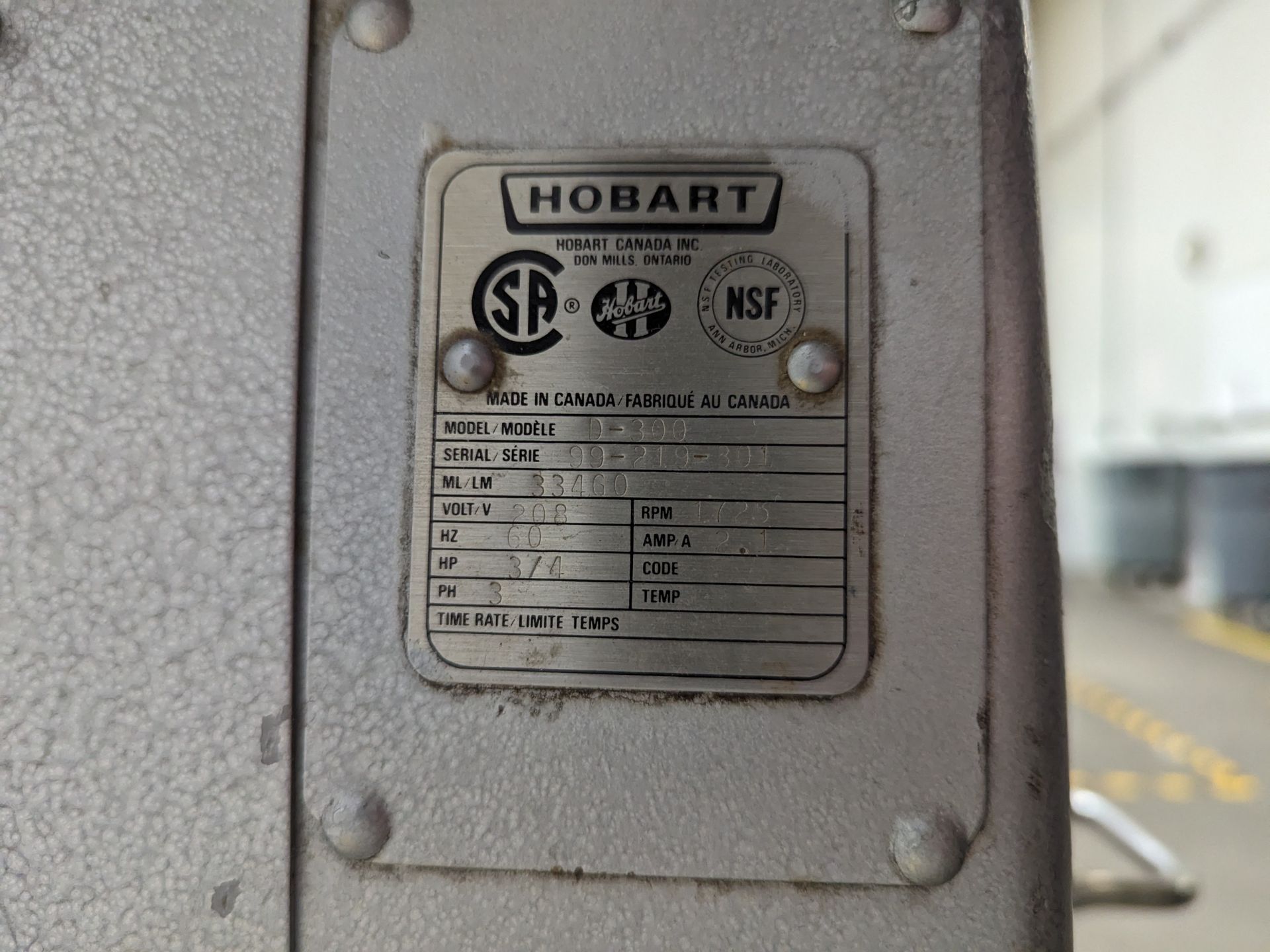 Hobart D300 Planetary Mixer, Dimensions LxWxH: 21x21x46 - Image 4 of 5