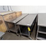 Lot of 2 7ft Long SS Tables, Dimensions LxWxH:84x30x36 each