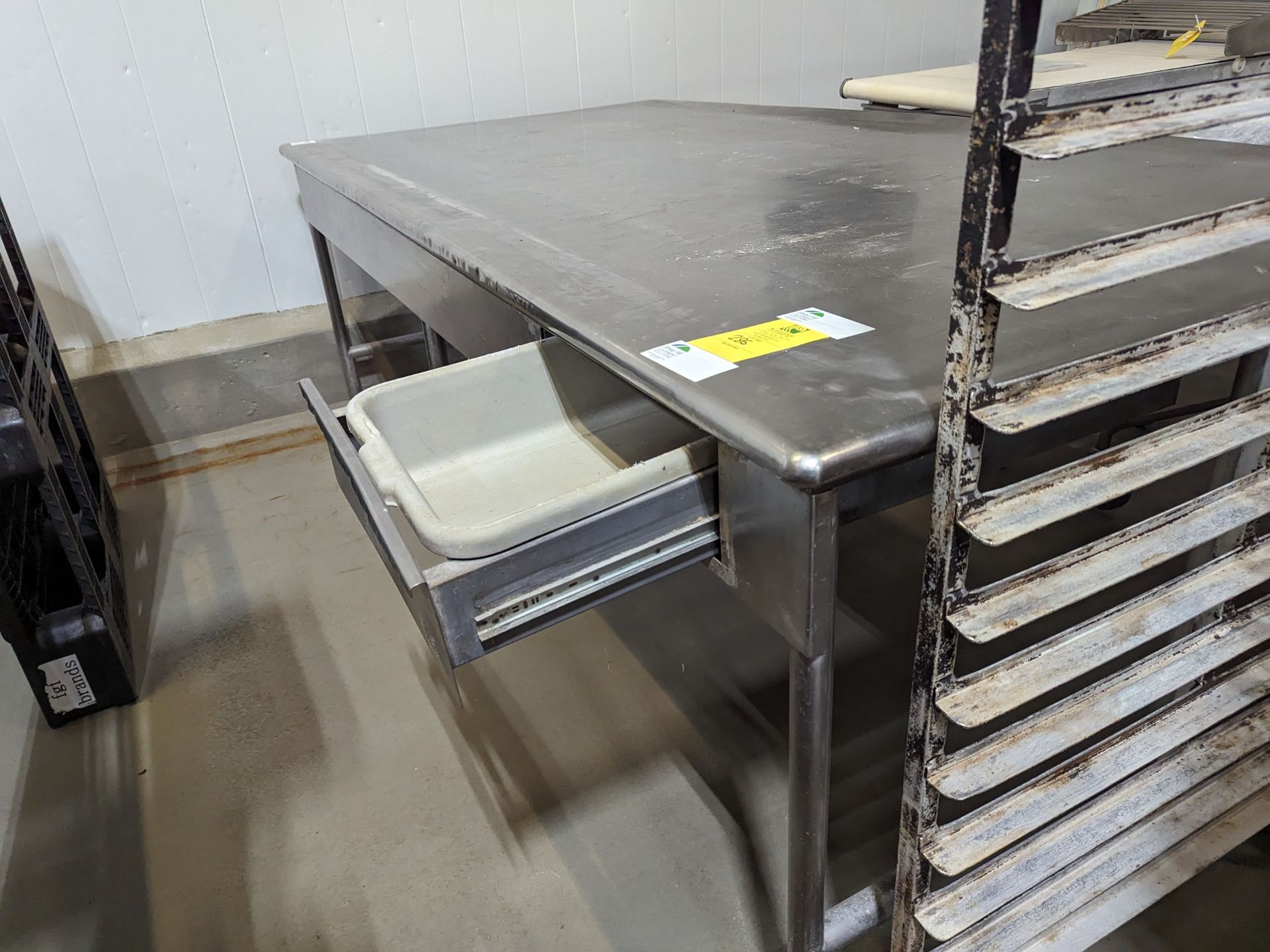 Quest SS Prep Table, 104 inch by 54 inch work surface with drawers, Dimensions LxWxH: 104x54x37 - Image 3 of 3