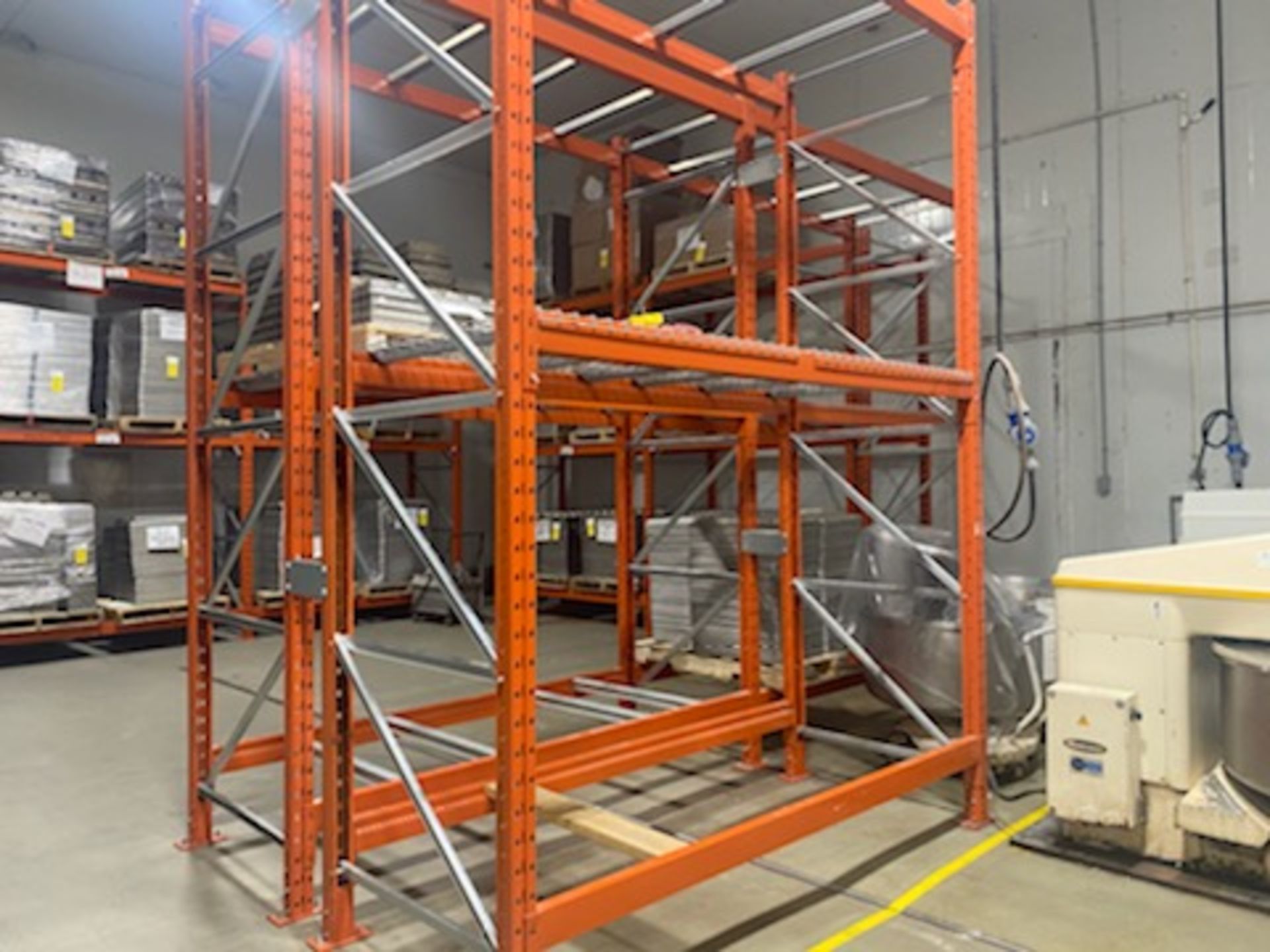 7 sections of pallet racking 12' high 42" wide, 12 uprights, 50 beams, Mesh on most - Image 4 of 6