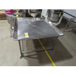SS Prep Table with Raised Edge and Drain, work area 48in by 48in 57x57x35
