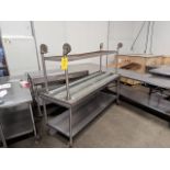 Lot of 2 7ft Long SS Tables, Dimensions LxWxH: 82x30x35 each
