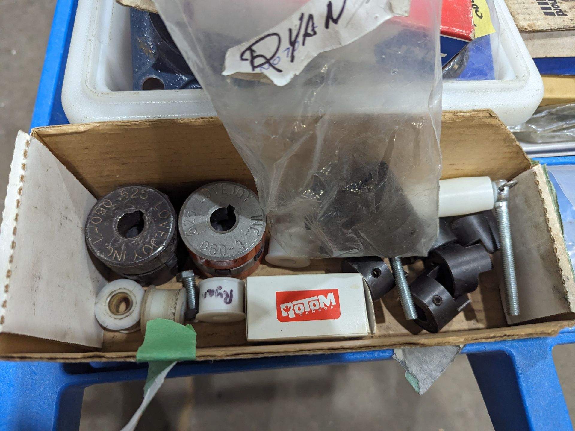 Cart of Assorted Parts, including bearings, sprockets, pallet jack wheels, spider couplers as - Image 5 of 9