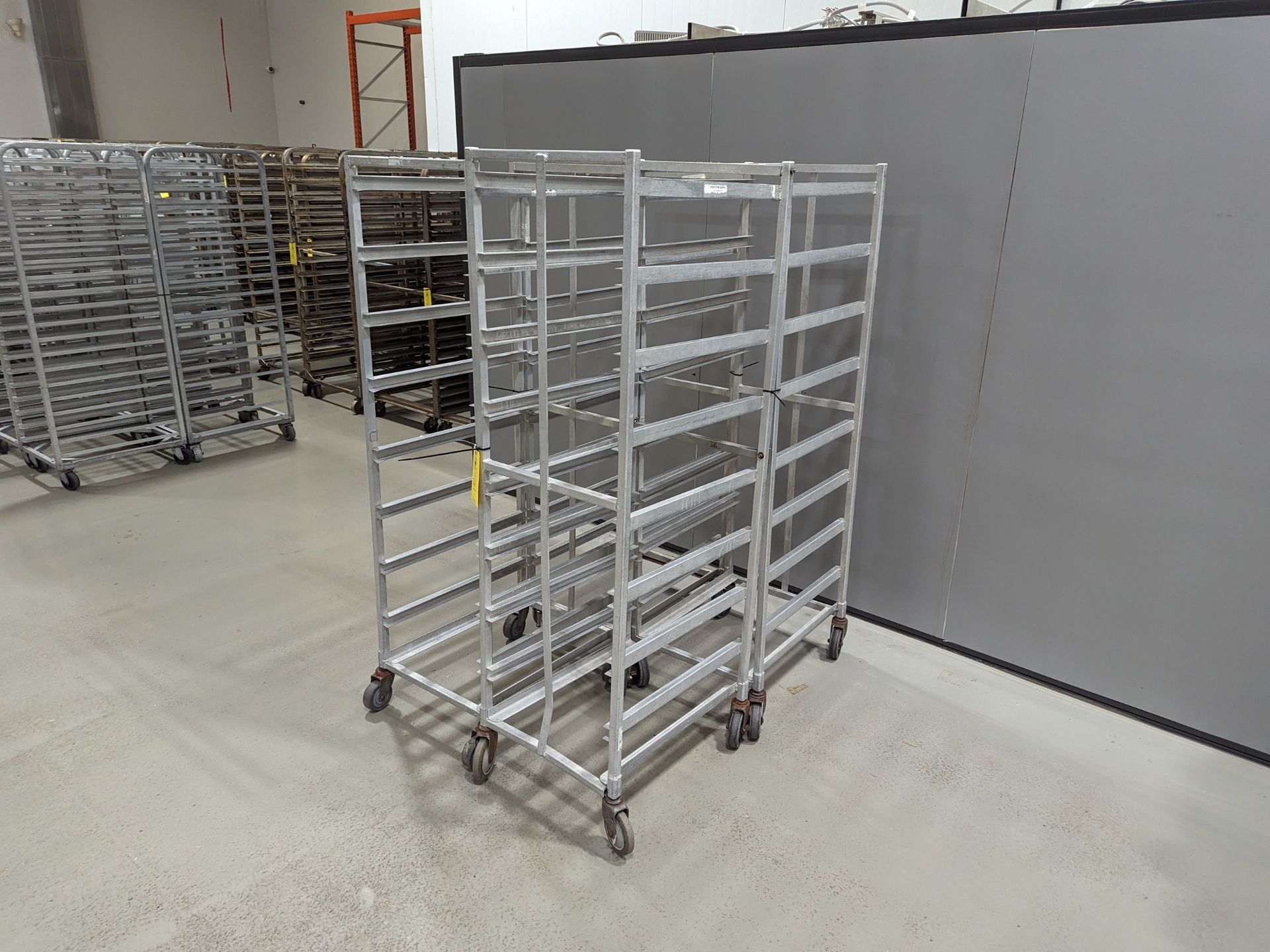 Lot of 4 Single Wide Aluminum Bakery Racks, Dimensions LxWxH: 57x37.5x69 Measurements are for lot - Image 2 of 7
