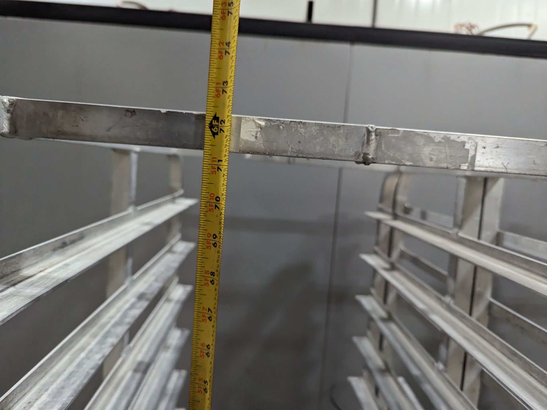Lot of 3 Aluminum Racks, Dimensions LxWxH: 57x37x69 Measurements are for lot of 3 together - Image 6 of 6