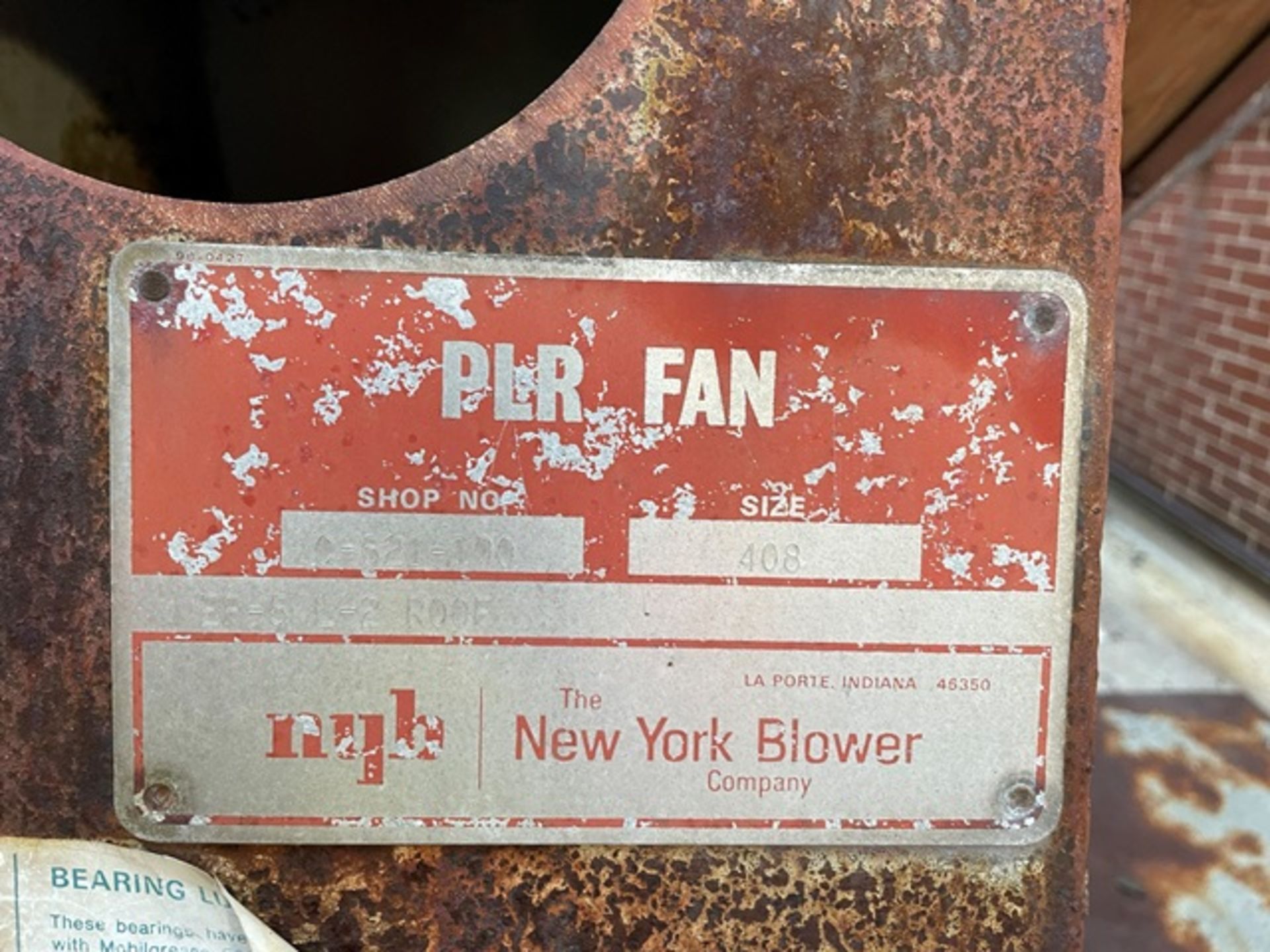 New York Blower Package, Size 408/15 HP Motor, Rigging & Loading Fee: $2000 - Image 2 of 3