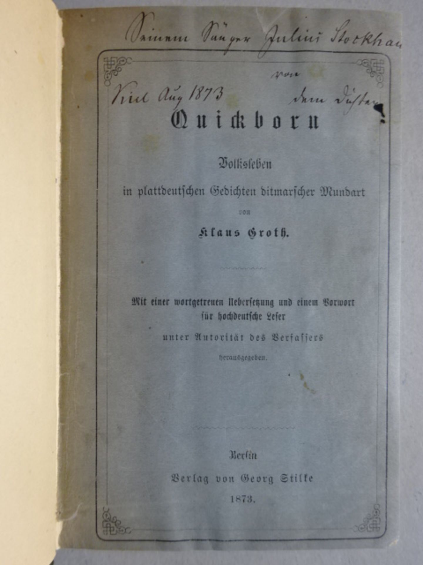 Groth - Quickborn 1873 bzw. 1871 - Image 5 of 6