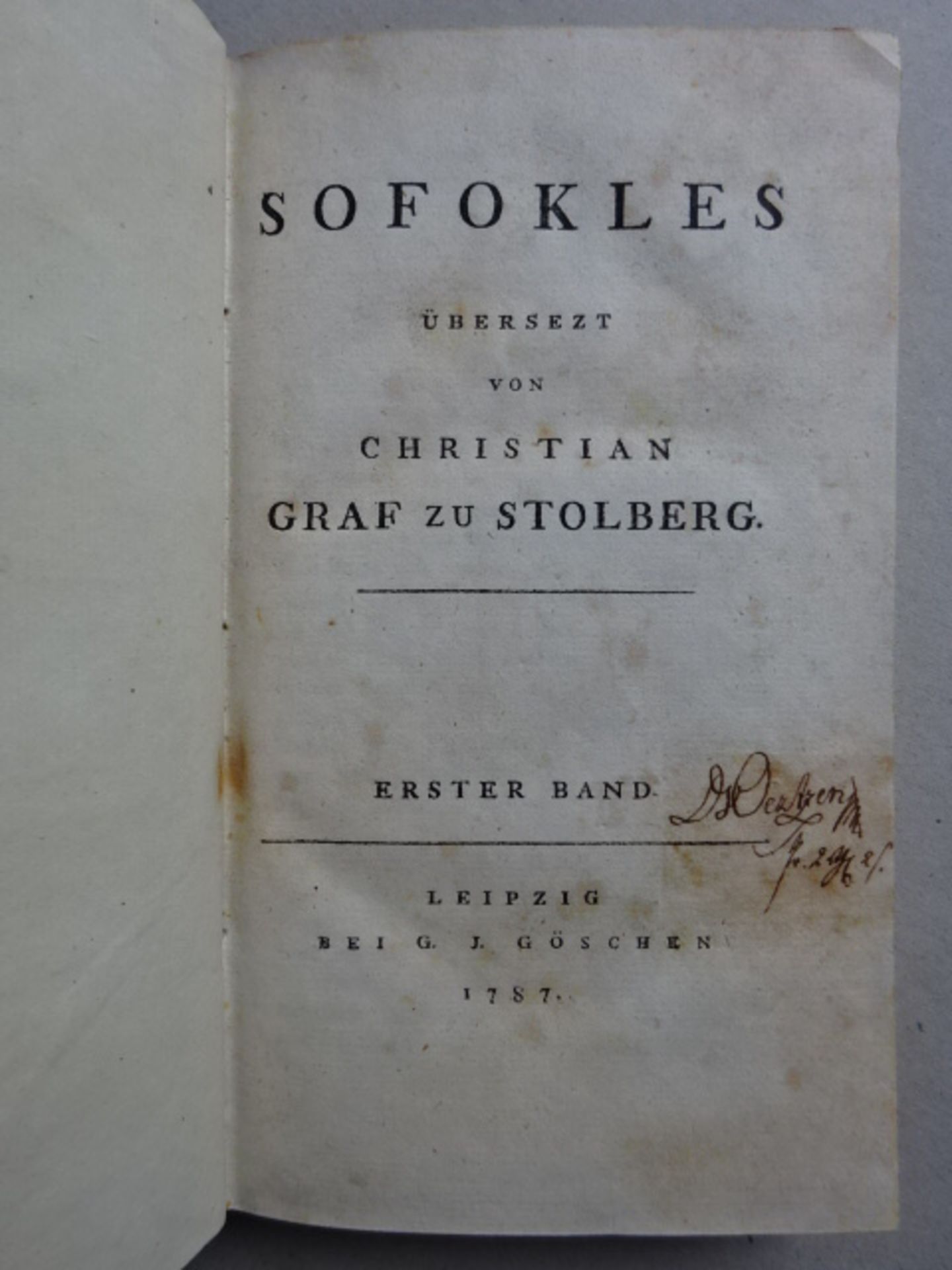 Stolberg - Sofokles 2 Bde. - Bild 2 aus 6