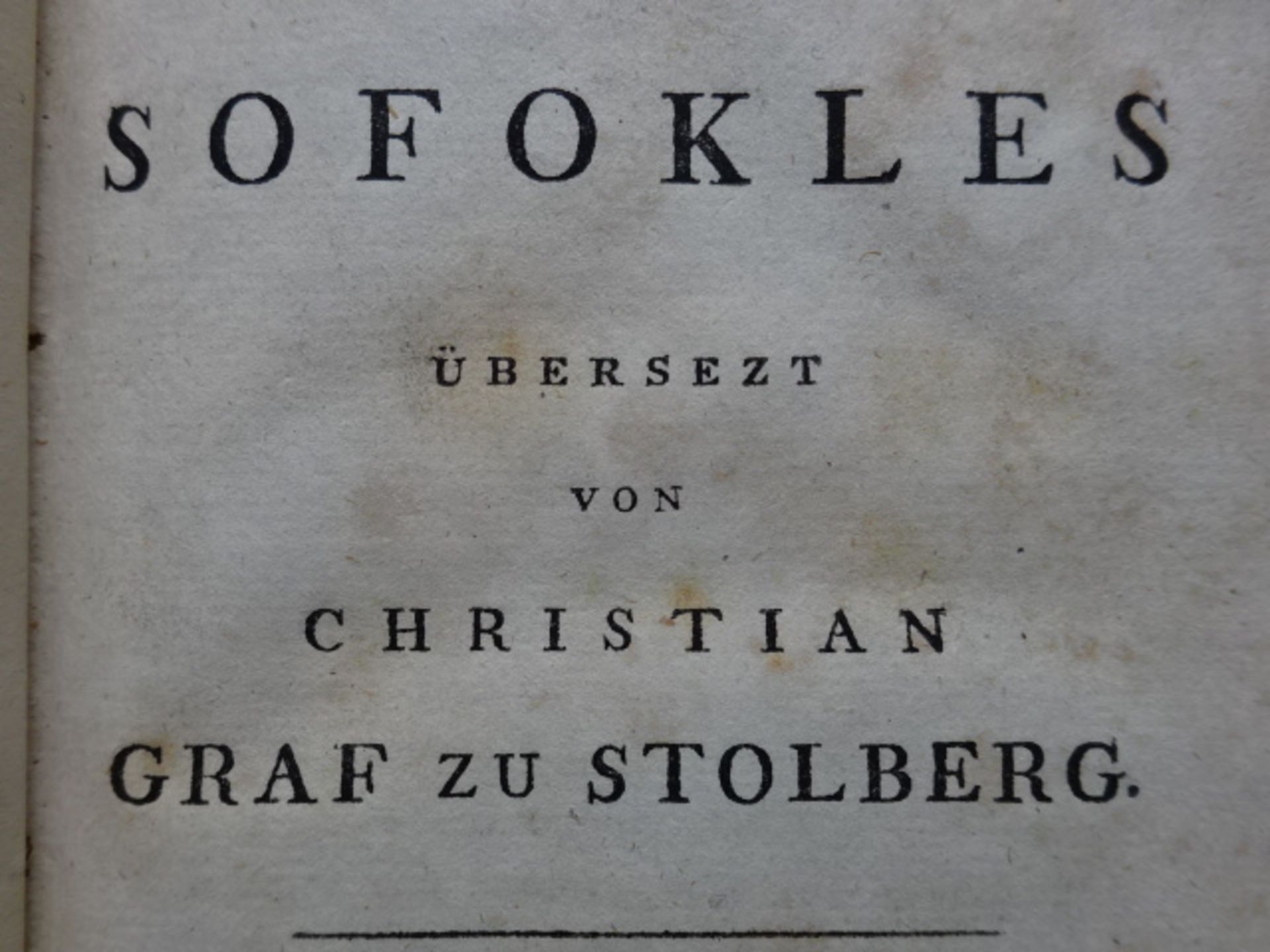 Stolberg - Sofokles 2 Bde.