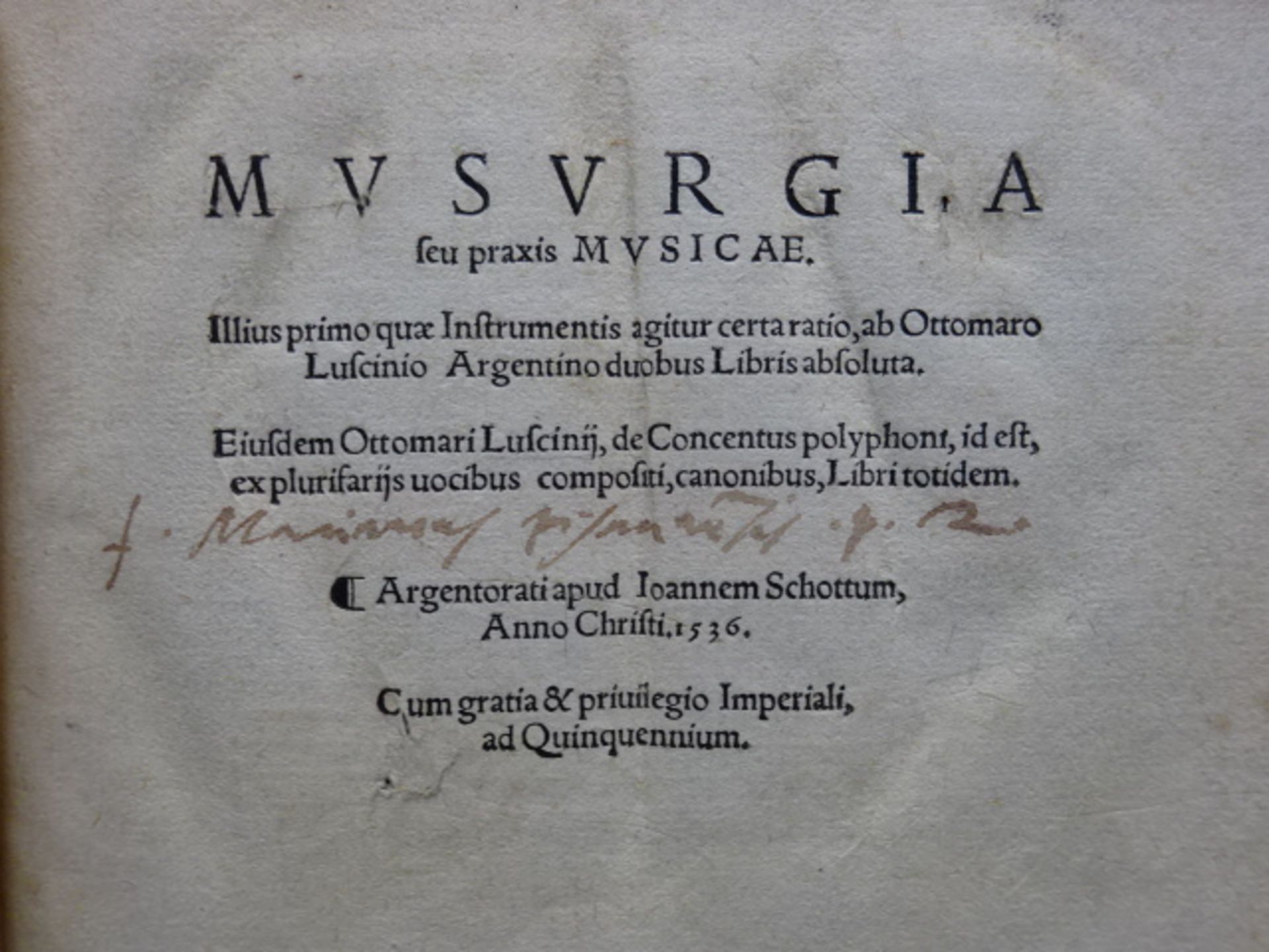 Luscinius - Musurgia 1536 - Bild 2 aus 8