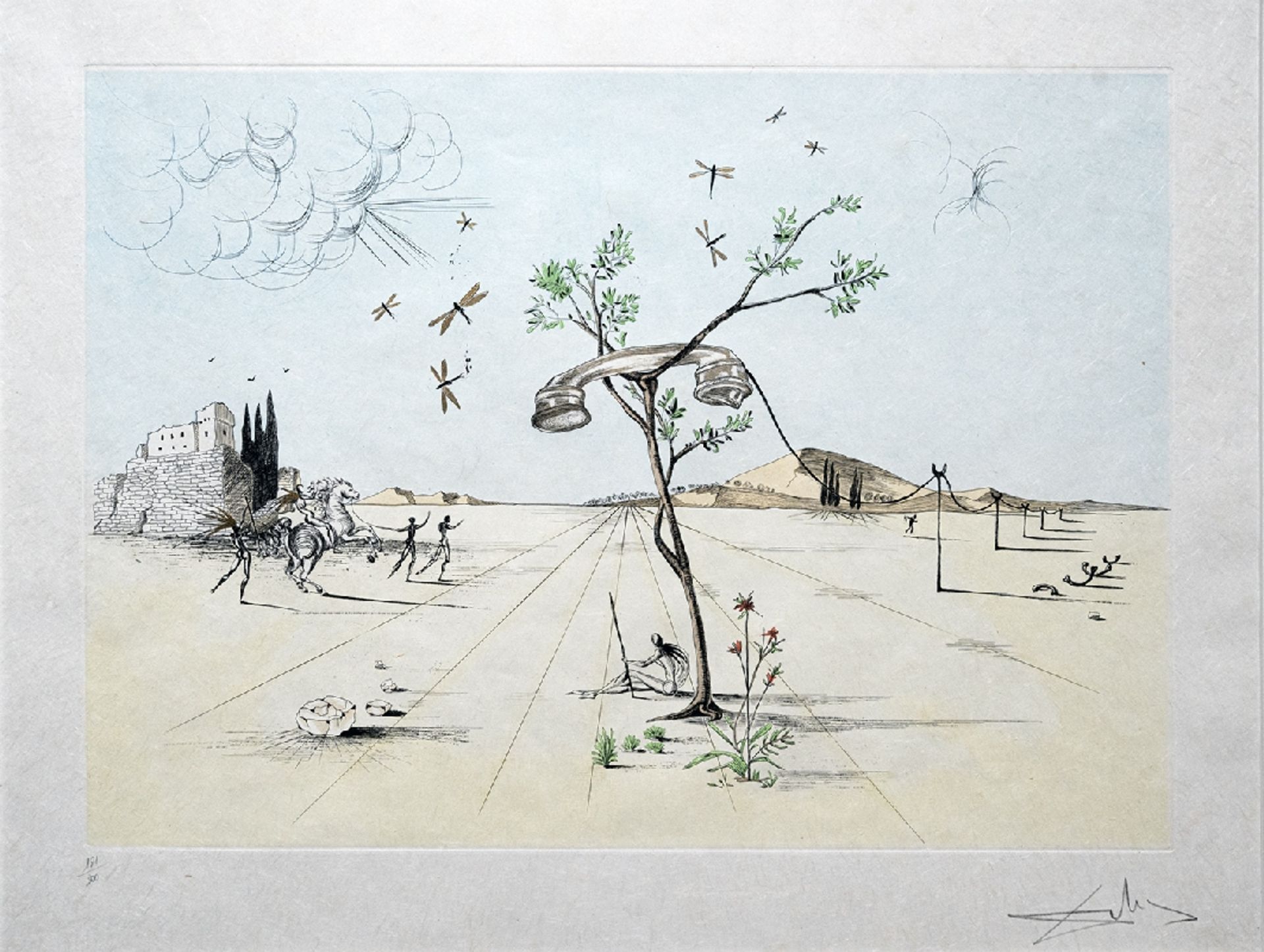 Dalí - Körperloses Telefon in Wüste
