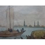 Hamburg von der Elbe Lithographie