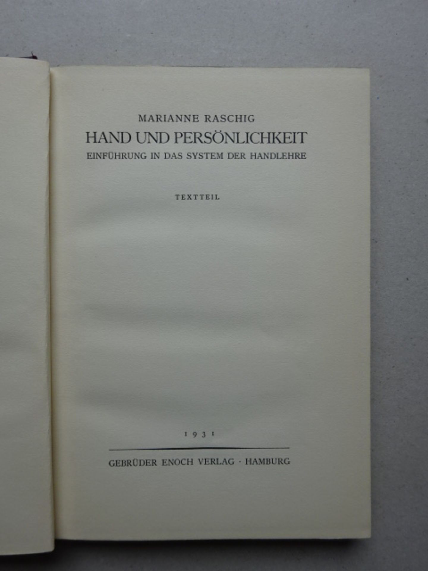 Raschig - Hand und Persönlichkeit 2Bd