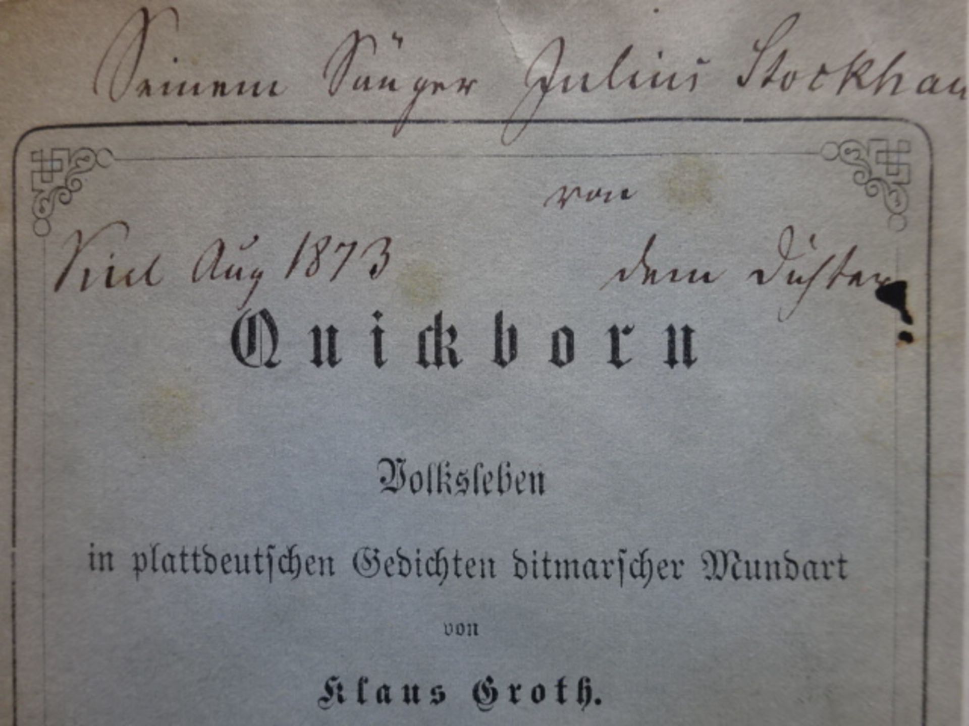 Groth - Quickborn 1873 bzw. 1871