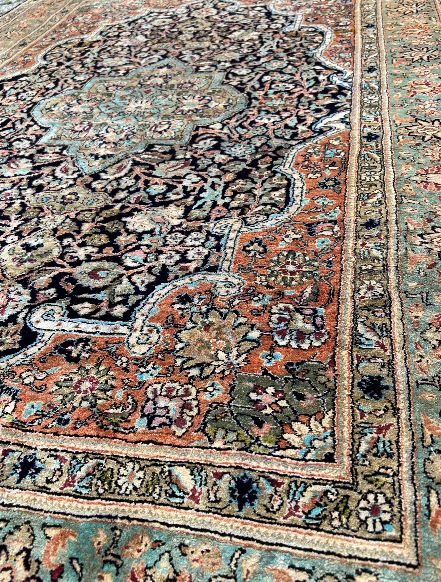 Ghom silk. Oriental carpet. Circa 1970. - Image 10 of 12