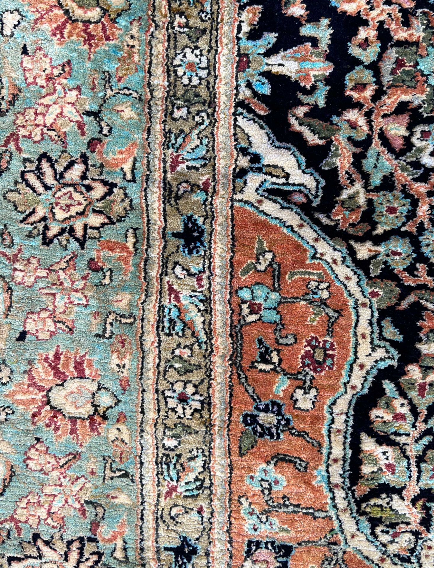 Ghom silk. Oriental carpet. Circa 1970. - Image 9 of 12