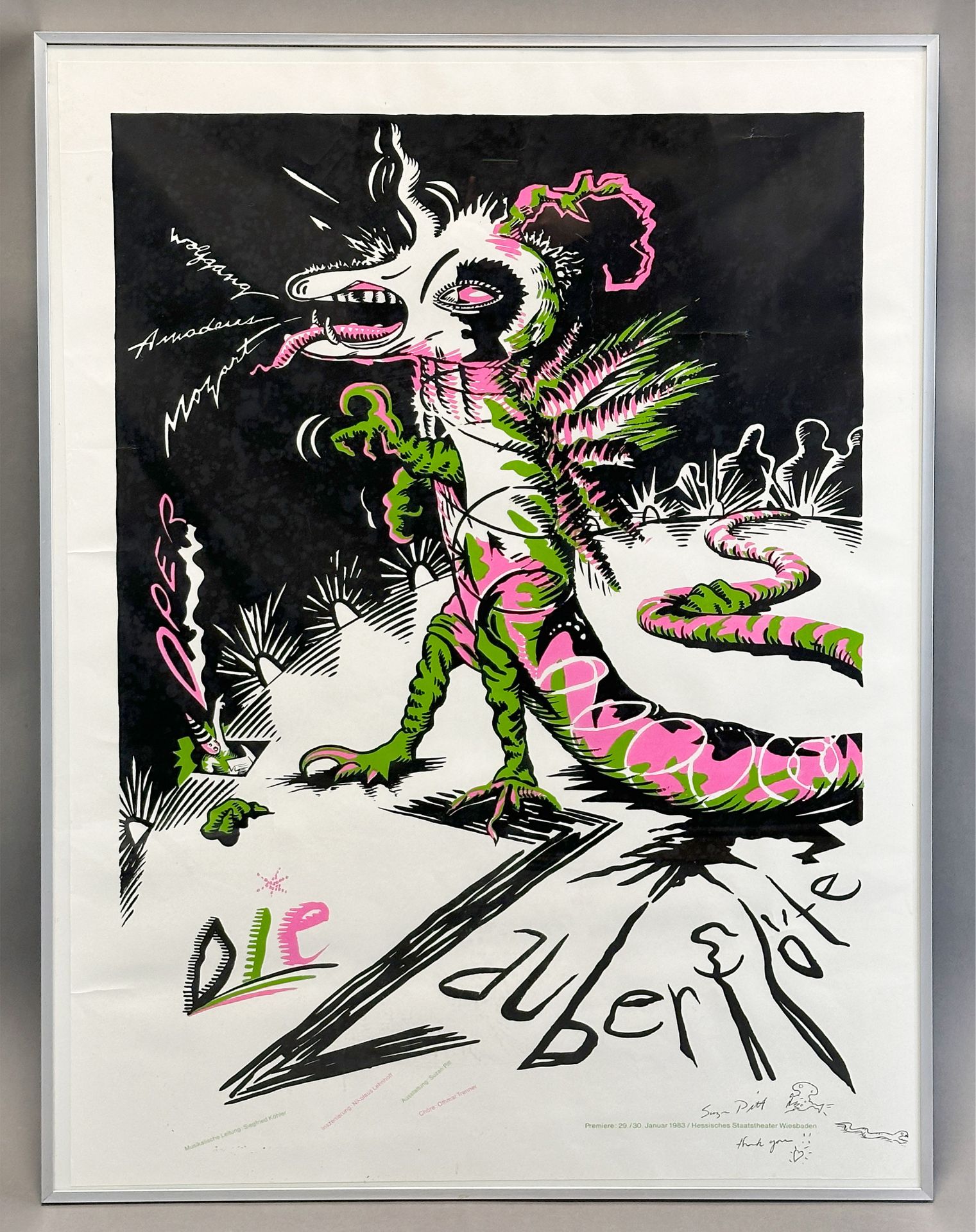 Suzan PITT (1943 - 2019). Poster "The Magic Flute". Wiesbaden State Theatre. 1983. - Image 2 of 4