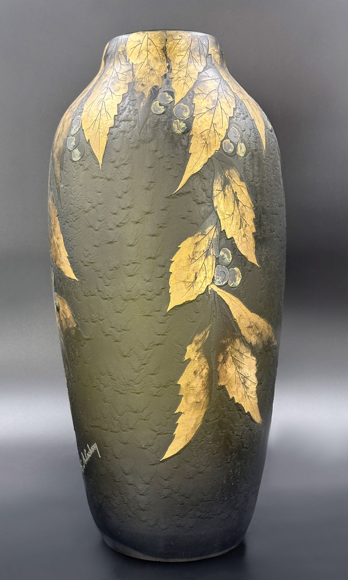 Large egg-shaped vase. E.A. COCHERY. 20th century. - Image 2 of 9