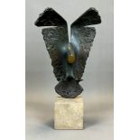 Evert HARTOG DEN. Bronze. "Owl".Evert DEN HARTOG (1949). Bronze. "Eule".