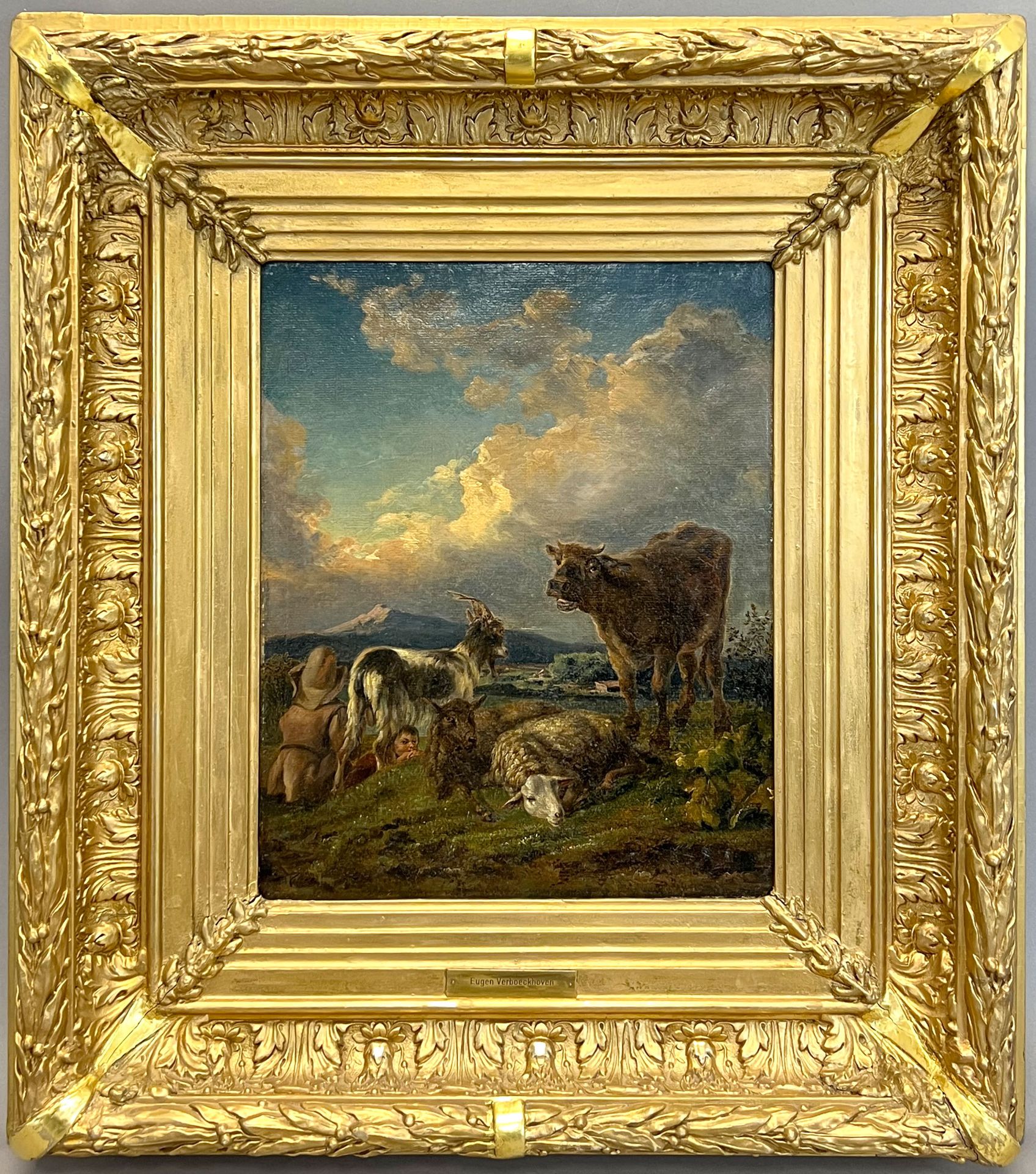 After to Eugène VERBOECKHOVEN (1798/99 - 1881). Grazing animals in a landscape. - Image 2 of 11