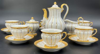 15-piece coffee service for 6 persons. MEISSEN. X-shape. 2nd choice.