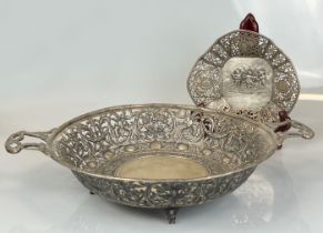 Two antique openwork bowls. 800 silver. 19th century.