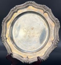 Round silver tray.