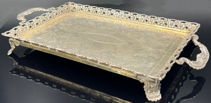Rectangular silver tray. 833 silver. Netherlands.
