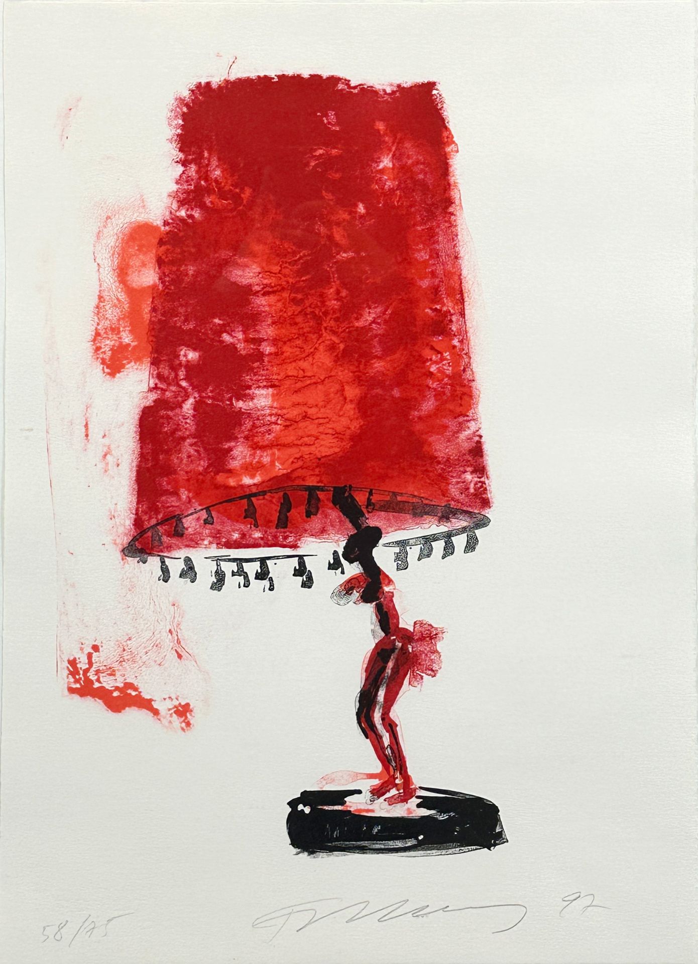 Rainer FETTING (1949). Colour serigraph. "Table lamp". 1997.