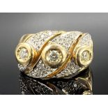 Ladies' ring. 585 yellow gold and white gold with diamonds.