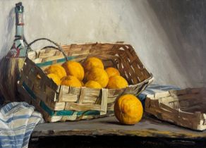 Karl HAYD (1882 - 1945). Still life. "Oranges in a basket". 1942.