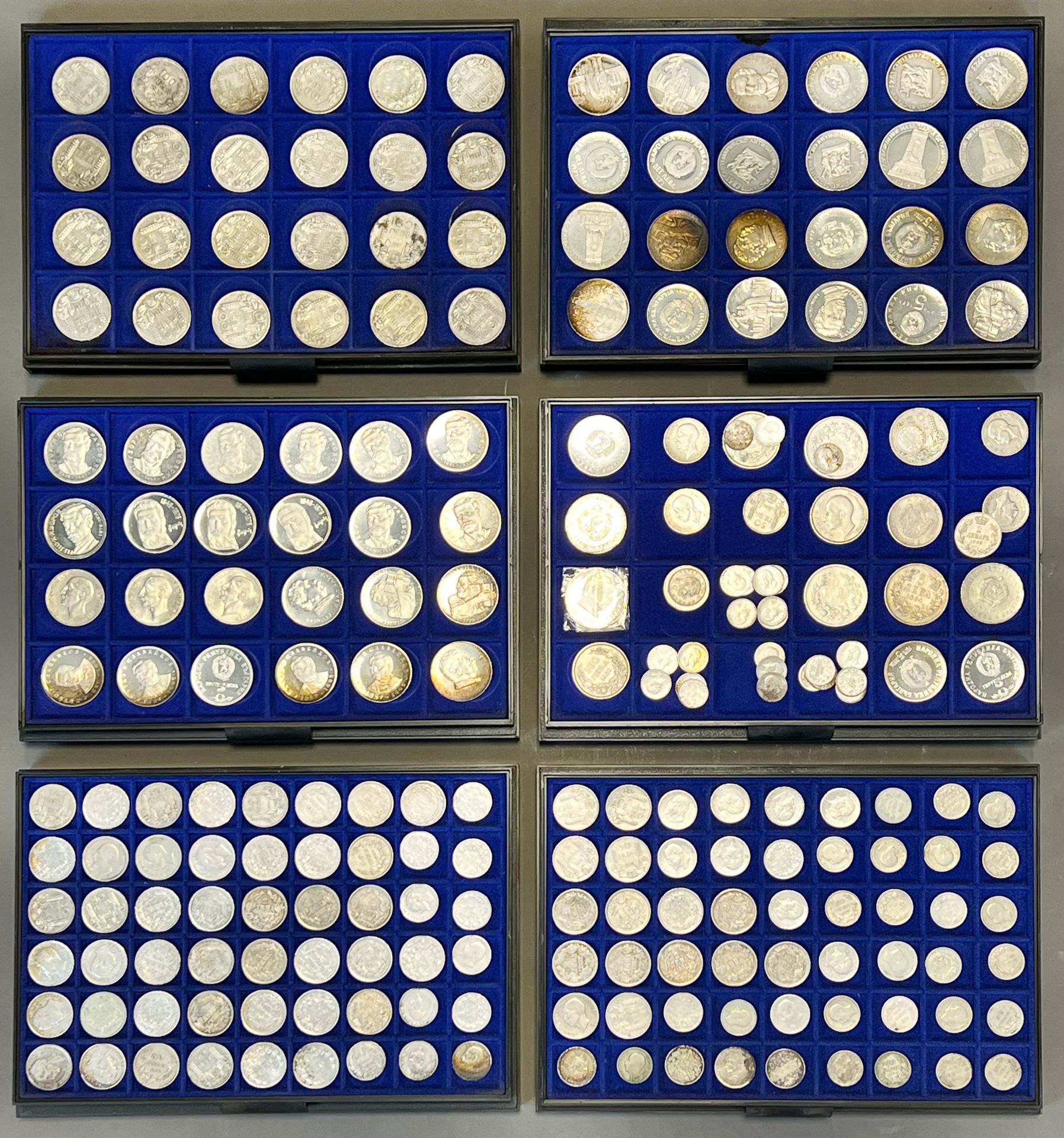 Collection of 233 silver coins. Bulgaria. Mostly 1970s.