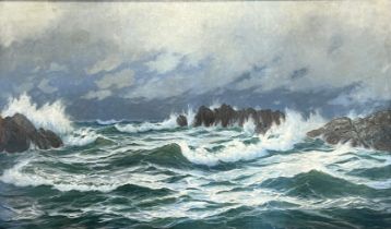 Attributed to Max JENSEN (1887 - ?). Ocean surf. Around 1900.