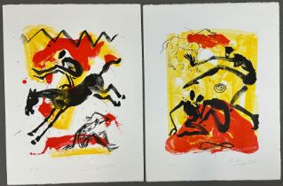 Helge LEIBERG (1954). Two colour serigraphs. 2001.
